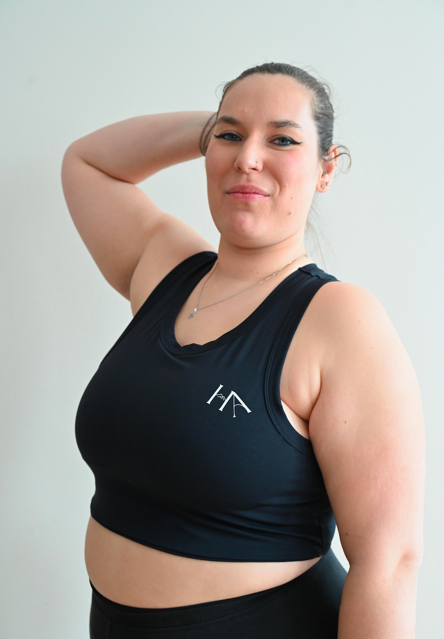 Brassière de sport noire sans armature – maintien fort pour femme Hastya