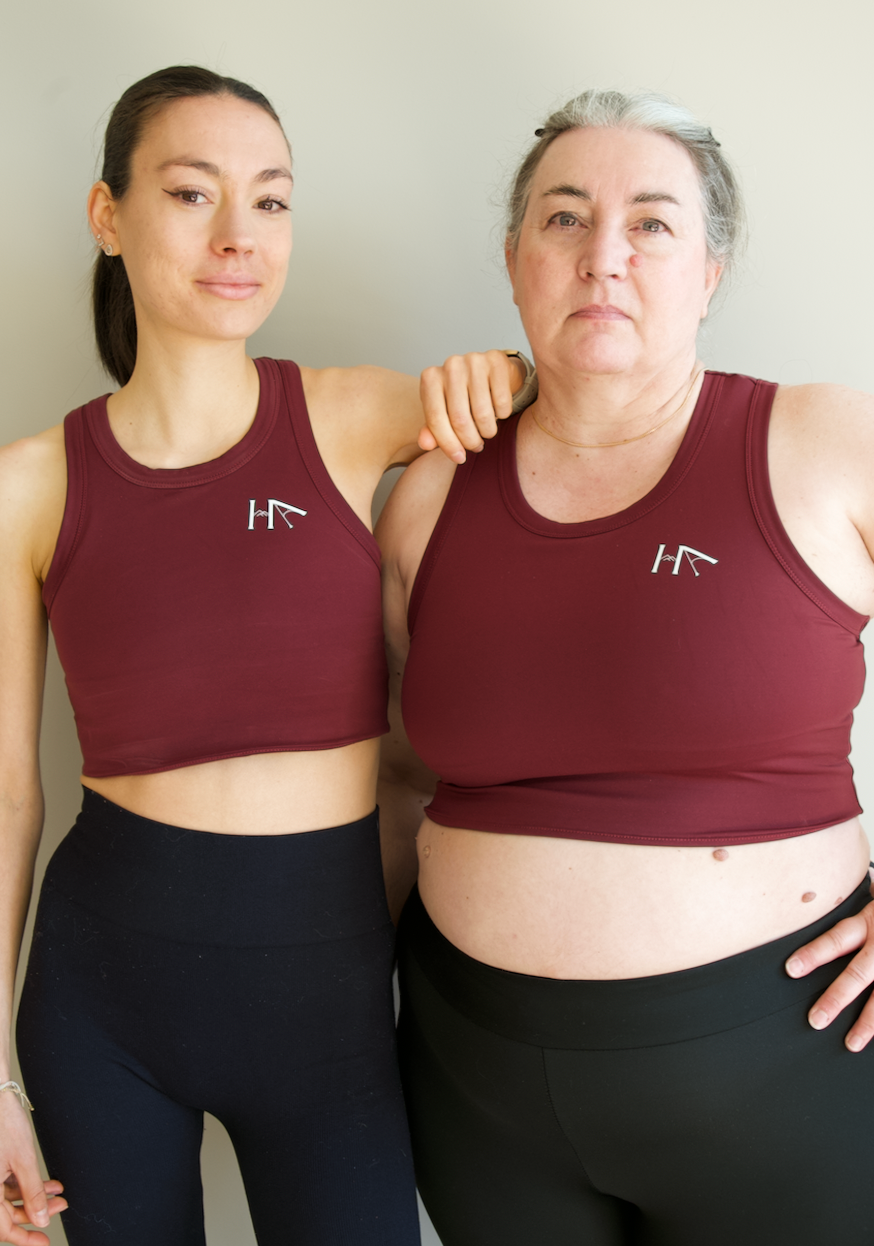 Brassière de sport bordeaux sans armature – maintien fort pour femme Hastya