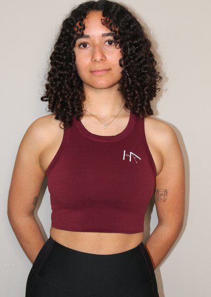 Brassière de sport bordeaux sans armature – maintien fort pour femme Hastya